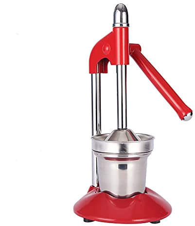 Exprimidor Manual de Frutas, exprimidor de cítricos de Grado Comercial, exprimidor Manual de Acero Inoxidable para Limones, exprimidor Profesional para limón, Lima y Granada, Rojo