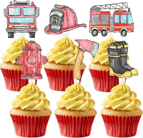 36 Stück Tortendeko Rennwagen Auto Tortendeko Cars Cupcake Deko Muffin Topper Kindergeburtstag Sportwagen, Räder, Flaggen, Trophäen Kuchen Topper