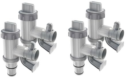 zhiyaoshin 4X Adaptador de Manguera de Piscina, Piezas de Repuesto para Piscina, Soporte de Manguera de Piscina y Válvula de Émbolo para Piscina Elevada