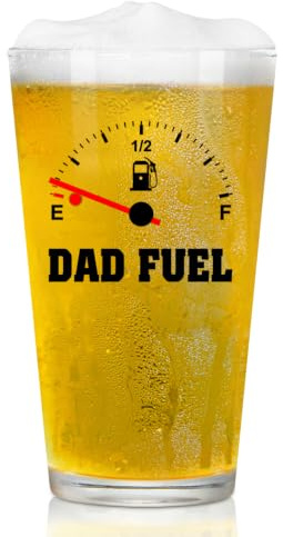 Joymaking Beer Glass Gift for Dad - Dad Fuel, Funny Father's Day Gifts, Beer Gifts for Men, Fathers Day Drinking Glass 460ml