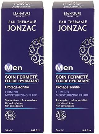 Eau Thermale Jonzac | Soin Fermeté Homme Fluide Hydratant - Men | Protège – Tonifie – Hydrate | Redensifie l’épiderme | Enrichi en Acide Hyaluronique | Toutes peaux | 99% d’origine naturelle| 50 ml