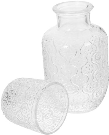 Sunflower Embossed Glass Carafe Set 600ml with 160ml Cup
