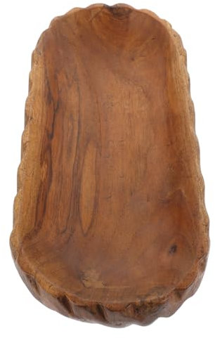 HOLIDYOYO Bandeja De Madera Para Frutas y Snacks Plato De Servicio Para Desayuno y Almacenamiento La Cocina Diseño Elegante y Práctico