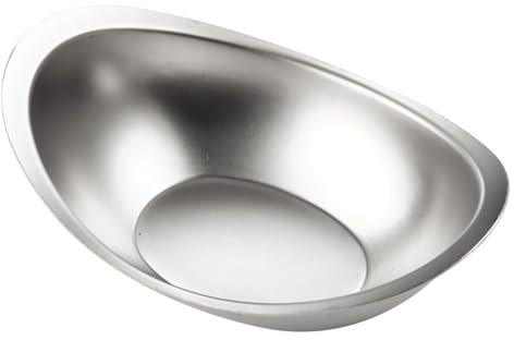 Stor serveringsskål med öppning rostfritt stål blandningssallad Reptålig Lätt att rengöra Slitstarka rostbeständiga koreanska gyllene skålar med utsökt silver 25cm/31(Silver,25cm)