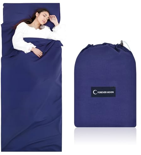 Sovsäck 90 cm x 220 cm, kompakt sovsäck i mikrofiber med extra kuddefack, ultralätt resesovsäck, för vuxna, vandrarhem, vandring, camping (cyan)