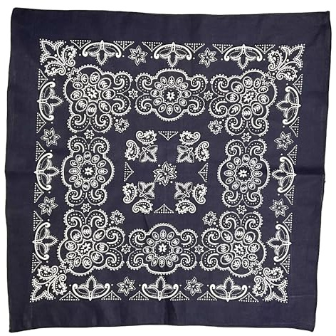Generisch XL Bandana – Paisley 70 x 70 cm – 6 Farben – 100% Baumwolle (Marineblau)