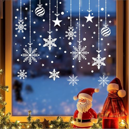 Vinilos para Cristales 30X90Cm Copo De Nieve Lámina Privacidad para Oscurecer Ventanas,Autoadhesivo Electrostatico Película Esmerilado Decorativa,Anti UV,para Baño Cocina Oficina