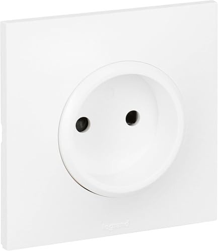 LEGRAND - Prise Electrique Murale 16A Sans Terre Neptune - Prise Monobloc - Fixation à Griffes/Vis - Blanc (Lot de 6)