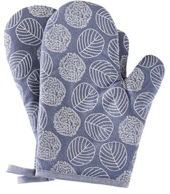 Maniques Cuisine Lot De 2 Gants Épais Résistants À La Chaleur, Four Micro-Ondes, Imprimés Anti-brûlure, Cuisine Et Cuisson(Blue)