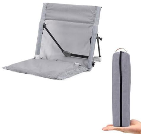 VEXXEN Outdoor Camping Inflatable Folding Chair Portable Beach Backrest Seat Comfortable Light Compact Single Lazy Lounger For Travel(Light Gray)