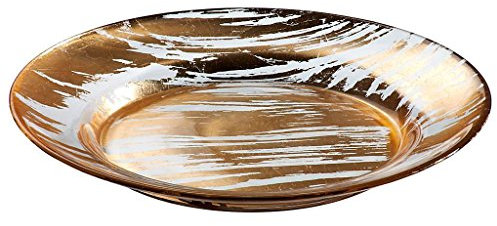 CRISTALICA Teller Obstteller Speiseteller Golden Dust Gold Klar Glas 21 cm