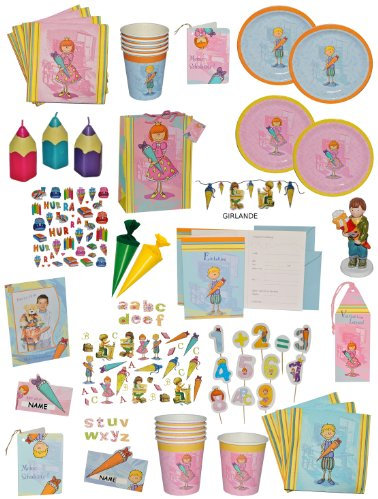 alles-meine.de GmbH 35 TLG. Set Sticker/Aufkleber Filz - Alphabet Zahlen Buchstaben - für Schulanfang Deko Schultüte Schulbeginn Schule ABC