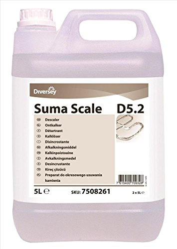 7508261 Diversey Suma Scale D5.2 Descaler 5 Litre W1080 7508261 [X2] | Removes heavy mineral build-up in commercial kitchen equipment to restore heating efficiency and protect appliances.