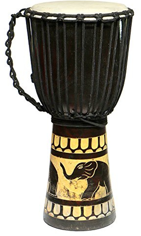 50 cm Profi Djembe Bongo ELEFANT Afrika Style Carving Trommel 07