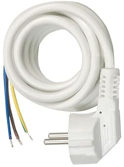SIMON - Cable H05VV-F 3G1MM² para Bases Multifix, Apto para Ladrones y Regletas de Enchufe Múltiple, 16A, 250V, Potencia Máxima 3680W, Alargadera 3 Metros, Color Blanco