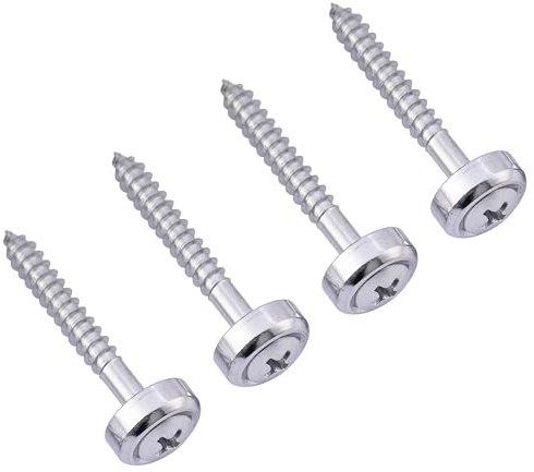 Musiclily Gitarren Halsbuchsen Muffen mit Schrauben Neck Joint Bushings für E-Gitarre und Bass,Chrom(4 Stück ）
