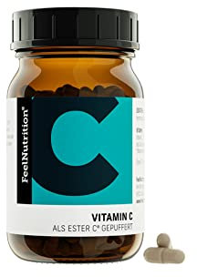 Vitamin C Ester-C® gepuffert - IM GLAS, OHNE WEICHMACHER - Pro Kapsel 395 mg elementares Vitamin C - OHNE Magnesiumstearat - vegan & hochdosiert - 110 Kapseln - Deutsche Premiumqualität
