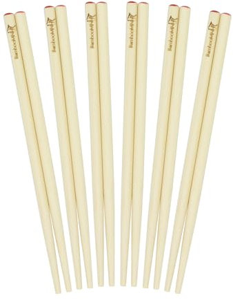 BambooMN Brand - Premium Grade 5.9 - Mini Bamboo Chopsticks, Training, Travel, Pocket Sized - 6 Pairs