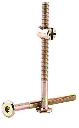 Möbelschraube, 10 Stk. Möbelschrauben aus M6-Kohlenstoffstahl mit Laufmuttern Passmuttern-Verbindungsschraube(90mm)