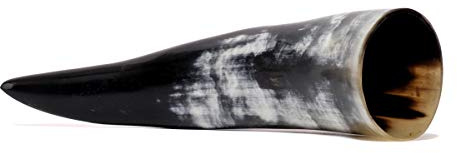 Brillibrum Design drickshorn behållare äkta kohorn polerat med handtag Wikinger behållare drickskärl av horn ölkrus medeltid unikat hornkopp met (800 ml, polerat kohorn)