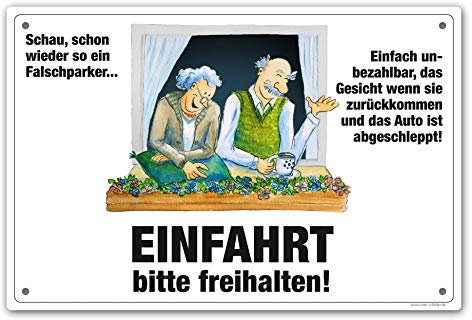 Comic-Schilder.de Schild Einfahrt Bitte frei halten