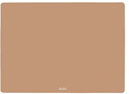 OLGS Silikonmatte 40x30 cm für Baby | Silikon Unterlage Tischmatte, Bastelmatte | Tischset, Rutschfestes Platzset Abwaschbar Clay Braun | Knetunterlage Spülmaschinenfeste Platzdeckchen für Kleinkinder