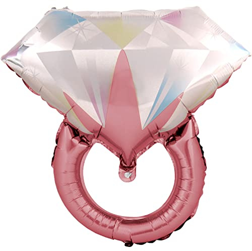 DekoRex Folienballons Ehering 50cm Valentinstag Hochzeit Deko (Farbe: Rosegold)