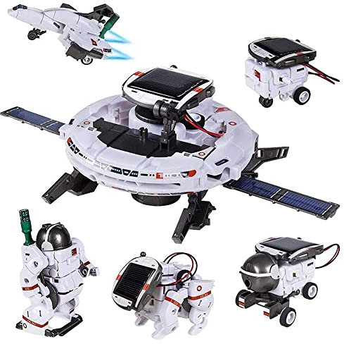 6 in 1 Solar Roboter Bausatz Roboter Spielzeug Kinder Solarroboter-Kit Lernwissenschaft Bauspielzeuge Bildungswissenschaft Kit, Solarspielzeug für Jungen und Mädchen Kinder über 8 Jahre