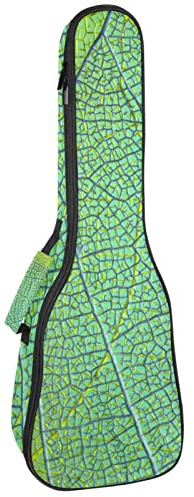 Ukulele väska gröna blå blad blad ukulele fodral för Sopran Tenor konsert 23 tum 10 mm tjock mjuk vadderad justerbara remmar spelväska