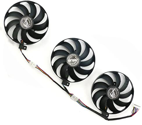 Graphics Card Cooling Fan Video Card Cooler Fan T129215SU Fit for ASUS ROG RTX2060 2070S 2080ti RX5700XT Replacement Part（Left + Middle + Right Fan）