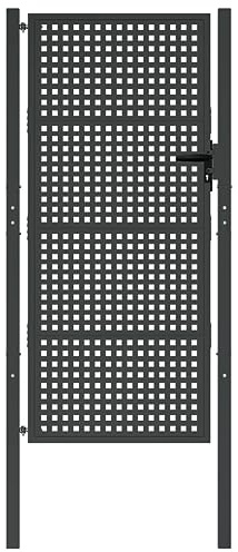 Gartentor, Stahlrahmen mit Maschendraht, 105x225 cm, Anthrazit, für Garten, Innenhof oder Terrasse