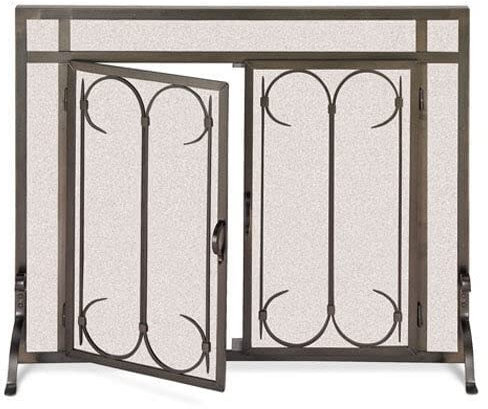Kaminschutzgitter, Kaminschutzgitter mit Türen – brüniertes Schwarz, 39 BX 31 H, Kaminschutzgitter, Flache Kaminschutzgitter, dekorativ Comfortable Anniversary
