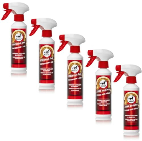 RL24 leovet - Leder Ruck Zuck – Lederpflege – 5 x 250 ml (5er Set) | Kombi aus Sattelseife & Lederfett – zur Reinigung & Schutz von Glattleder – Lederreiniger für natürlichen Glanz
