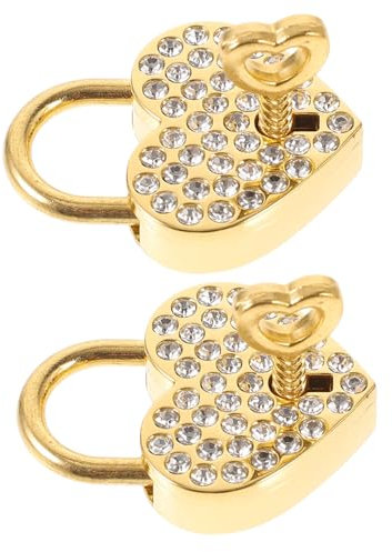 Hemobllo 6 Stk Herzschloss Mit Strasssteinen - Liebe- Du Wünschst Schlösser Herz Schrankschlösser Schlösser Mit Schlüsseln Mini-strasssteine Strass-liebe Legierung Diamant Damentaschen