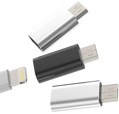 Micro USB till Lightning-adapter (set med 3) hane till hona laddning för Apple-kabel för Android för Z5 Premium kompatibel med Samsung Galaxy S7 Active S6 Edge+ Note5 Note4