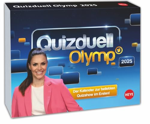 Quizduell Olymp - Tagesabreißkalender 2025 - Heye-Verlag - Tischkalender mit vielen Fragen aus der beliebten Quiz-Show - 14 cm x 11 cm