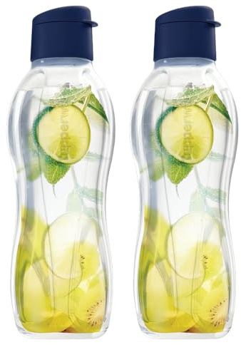 Tupperware Lot de 2 bouteilles écologiques – Passe au lave-vaisselle et sans BPA avec bouchons étanches (1 l)