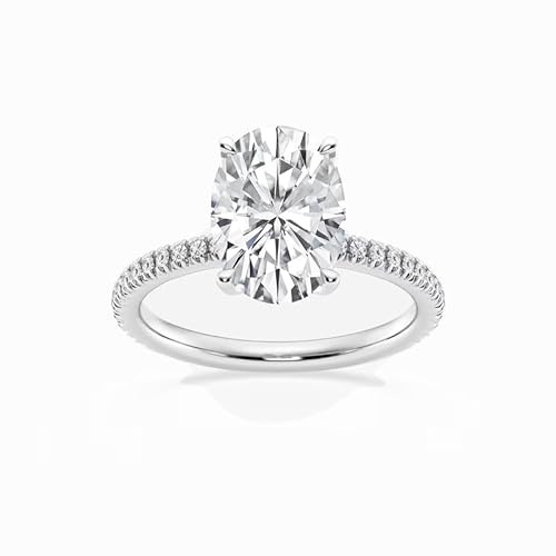 Molioaki Verlobungsring Damen 9K/14K/18K Gold Eheringe Frauen Ringe 1.21-3.21 ct 5A Zirkonia/Moissanit Personalisierte Individuelle Gravur Ring