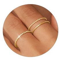 ZHESHY 3 Stück Gold Silber Ring Frauen 18k Vergoldete Dünner Goldene Ringe Set Stapelbar Verlobungsring Eheringe Statement Daumenring Fingerring Hypoallergene für Damen Mädchen Schmuck Größe 52-64