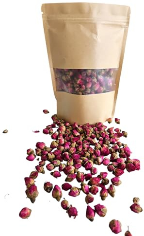 100% natürliche Blumen, getrocknete Rosenblüten 100g, Rose, Jasmin, rote Rosenblätter, Lavendel, vegan Blumenmix, Blumenkonfetti, Wellness, Deko, Hochzeit, Rosenknospen (Mini Rosenblüten)