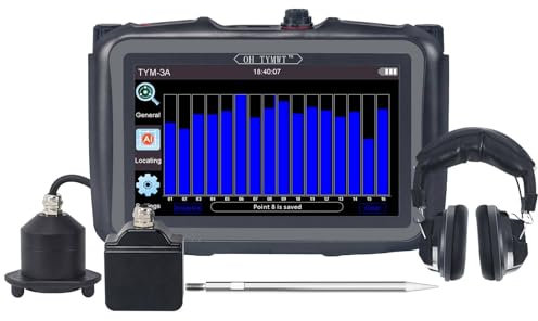 Detector de fugas de agua,sensor geófono inteligente para detección de fugas en tuberías subterráneas con auriculares,herramienta de detección de fugas en tuberías industriales