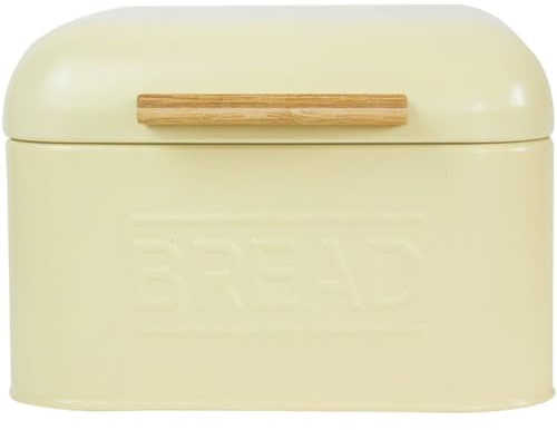 Baokuan Bread Food Storage Box Retro Bread Bin Vintage Metal Bread Bin with Lid Kitchen Storage for Farmhouse Cookies Kitchen