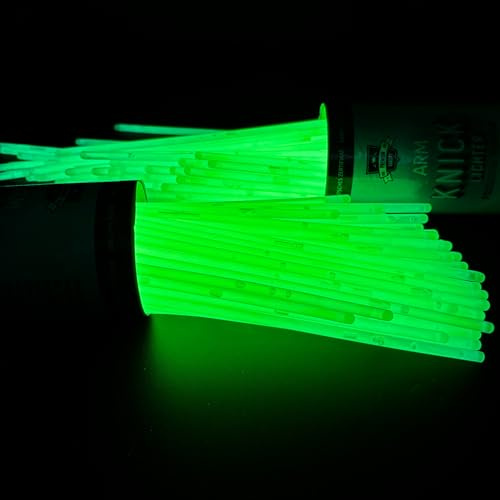 KNIXS Knicklichter- 200 Stück Leuchtstäbe - Grün inkl. 2D Verbinder für Partyspaß