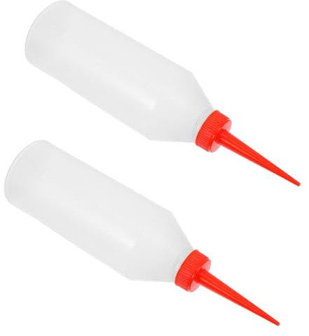 HOMSFOU 2pcs Sewing Machine Oil Dispenser Bottles with Red Nozzle 500ml Plastic Oiler for Machine Oil and Embroidery Use Measure Dispenser for Automotive and Craft Applications