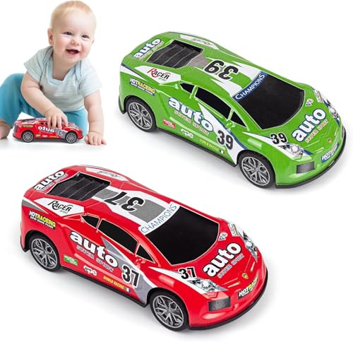 PPGGOPP Spielzeugautos, Auto Spielzeug Set, 2 pcs 7 inch Rennwagen Kinder, Spielzeug Autos Kinder, Autos Zurückziehen Fahrzeuge, Cars Spielzeugs, Auto Set, Geschenk für Kinders ab 3 4 5 6 7 8 Jahre