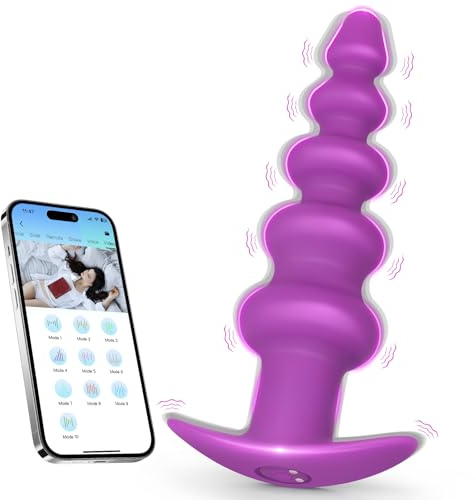 Plug Anal Vibromasseurs Gode Homme Pour Anus, Plug Femme Débutante Sex Toys avec 10 Modes de Vibration APP, Plug Anale,Prostate Homme Jouet Sexualité Couple, Plugs Anals Sex Toýs Perles Anales