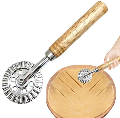 Generico Rueda de corte de raviolis, rueda de pizza, crimpado de pasta Rouleau de acero inoxidable para raviolis | Decorador de condimentos, manipular el corte de herramientas de pasta El