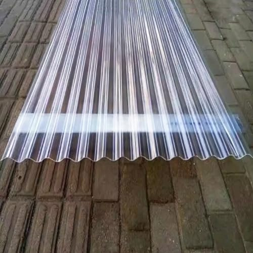 Pannelli da Tetto Trasparente,Fogli Pretagliati di Vetroresina,Lamiere Ondulate,Copertura Tettoia de 1,5mm,Antipioggia Pensilina Tettoi,per Posto Auto Coperto Balcone (1 Pcs,0.9x1.25m/35x49in)