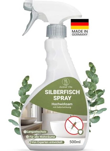 Silberfisch Spray 500 ml [mit Sofortwirkung] - wirksames Mittel gegen Silberfische & Papierfische, hochwirksame Alternative zu Silberfisch-Köderdose & Silberfischfalle, mit dezentem Zitrusduft
