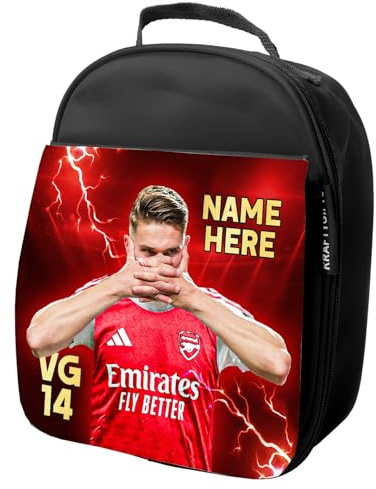 KRAFTYGIFTS Personalised Viktor Gyokeres Lunch Bag Arsenal Football Legend Boys School Nursery Insulated Lunchie Box Lunchbox Snackbox LU31